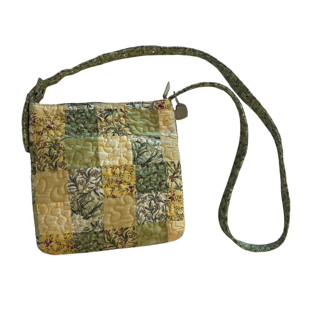Donna Sharp Patchwork Crossbody Bag Yellow & Gree… - image 2